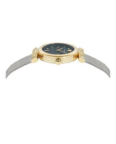 Versace Versace Regalia Collection Luxury Womens Watch Timepieces with a Two Tone Bracelet and Case featuring a Green Dial