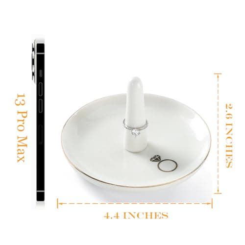 HOME SMILE Ring Holder Printed Ring，Engagement Engaged Wedding Bridal Gifts for Newly Engaged Friend,Daughter, Sister,Newlyweds,BFF