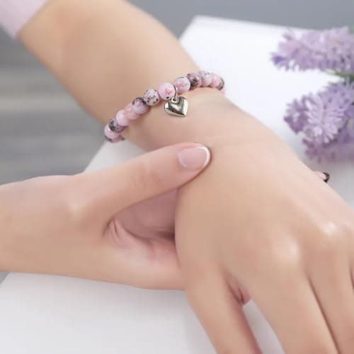 Gifts for Mom, Christmas Gifts for Mom Women, Stocking Stuffers for Women, Birthday Mothers Day gifts from Daughter Son, Unique Handmade Natural Stone Bracelet.