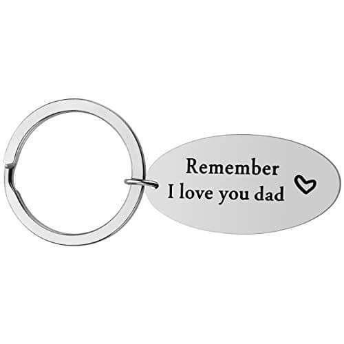 iWenSheng Parent Gifts from Daughter - Christmas Gifts for Parent, 2PCS Remember I Love You Mom Dad Keychain Set