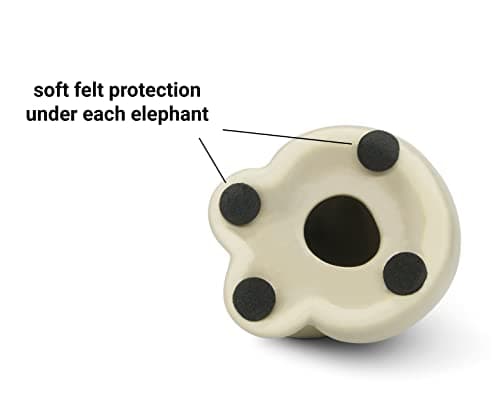 Loving Pair of Elephants in Beige & Grey - Modern Ceramic Sculpture - Figurine as a Set - Decoration Figure 6.3" high - Ornament Elephant in Love