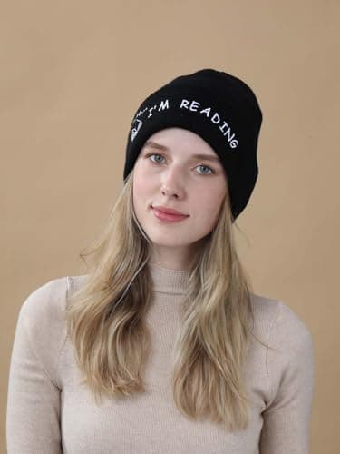 Book Lovers Gifts Hat Beanie for Women Men Reading Embroidered for Readers Bookish Book Club Librarians Bookworms Stuffers