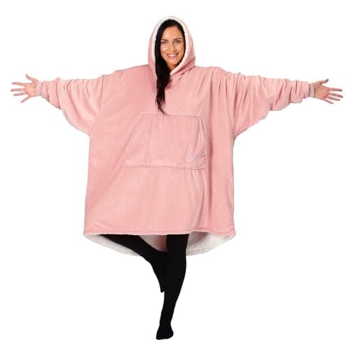 THE COMFY Original | Sherpa Lined Microfiber Fleece Wearable Blanket, Oversized Design with Hood and Pocket from Shark Tank