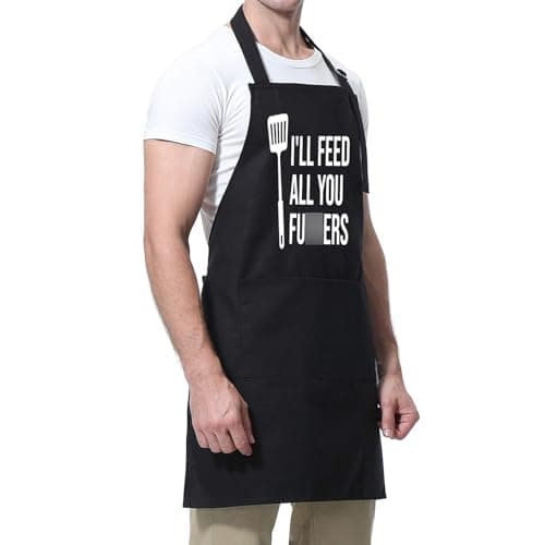 Miracu Funny Cooking Aprons for Men Women, Funny Dad Gifts for Mens Father, Mom - Fathers Christmas, Birthday Gifts for Dad Step Brother Boyfriend Husband, Cool BBQ Grilling Kitchen Chef Apron