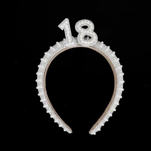 WHAVEL 18th Birthday Decorations for Girls - Happy 18th Birthday Headband - Girls Birthday Party Decorations