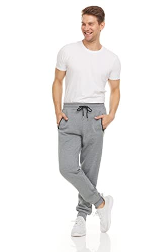 PURE CHAMP Mens 3 Pack Fleece Active Athletic Workout Jogger Sweatpants for Men with Zipper Pocket and Drawstring Size S-3XL