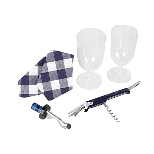 ALLCAMP Wine Bag - Insulated Cooler Bag with Wine Glasses, Bottle Opener & Wine Accessories for Wine Lovers - Portable Wine Gift Bag for Travel, Picnics, and Gift Ideas(Gray)