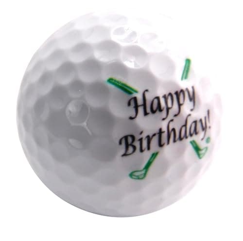 Westmon Works Happy Birthday Golf Ball Birthday Novelty Golfer Present for Dad or Golfing Fan One Standard Size Unit