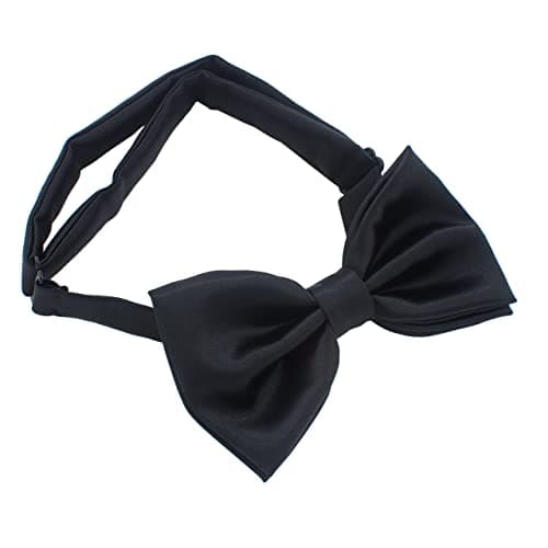 Bow Tie House Real Silk Classic Pre-Tied Bow Tie Formal Solid Tuxedo with Gift Box