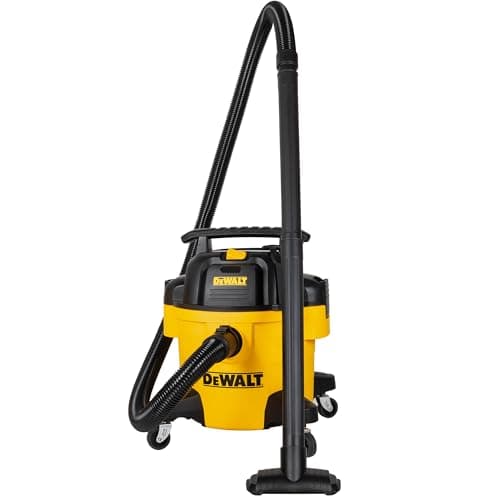 DEWALT DXV06P 4 Peak HP Shop Vacuums, 6 Gallon Poly Wet/Dry Vac, Heavy-Duty Shop Vacuum with Blower Function Yellow+Black