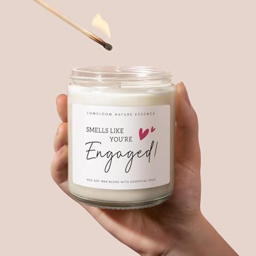 Engagement Gifts for Couples, Women, Her, 9oz Lavender Scented Soy Wax Candle, Bride Gifts for Women, Newly Engaged Couples, Fiance, Engagement, Engaged, Bride Candle