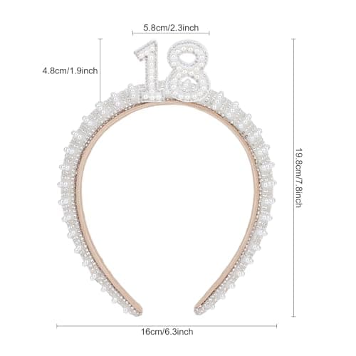 WHAVEL 18th Birthday Decorations for Girls - Happy 18th Birthday Headband - Girls Birthday Party Decorations