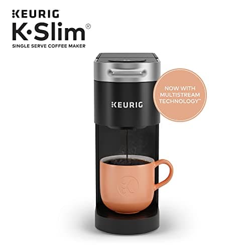 Keurig K-Slim Single Serve K-Cup Pod Coffee Maker, Multistream Technology, 3 Brew Sizes, Slim and Sleek Design, 46oz Removable Reservoir, Black