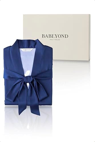 BABEYOND Kimono Robe Cover up with Box Long Floral Satin Sleepwear Silky Bathrobe Bachelorette Robe