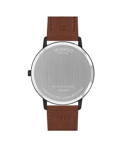 Movado Face Men's Luxury Quartz Watch - Swiss Movement - Water Resistance 30 Meters (3ATM) - Elegant Timepiece - Gift for Him - 41mm