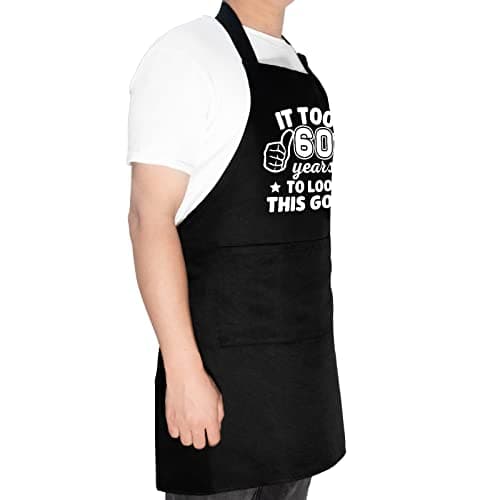 30th 40th 50th 60th 65th 70th 75th Birthday Gifts for Men, Chef Aprons for Men with 3 Pockets