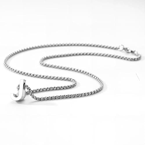 Initial A-Z Letter Necklace Gifts for Boys Men, Stainless Steel Letter Pendant Christmas Stocking Stuffers Birthday Jewelry Gifts Ideas for Teens Teenage Kids Him