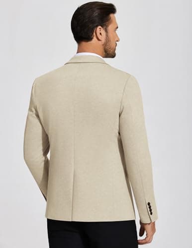 COOFANDY Mens Casual Blazer Knit Sport Coat Lightweight Two Button Suit Jacket