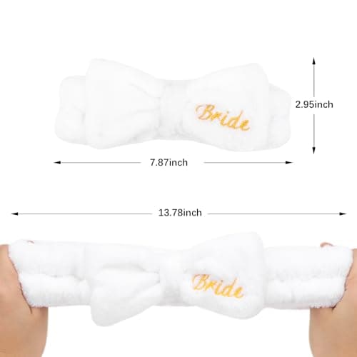 Semato Bachelorette Party Favor Set - Bride & Bridesmaid Spa Headbands (1 Bride + 7 Blue)