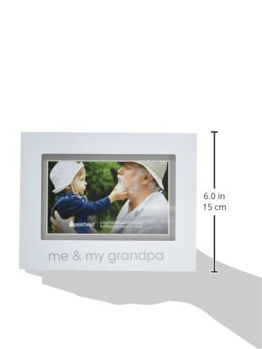 Pearhead Me and My Grandpa Picture Frame, Baby Keepsake Photo, Gender-Neutral Nursery Décor, First Father's Day, Grandparents Gift, White