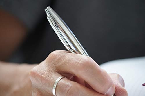 Cross Calais Refillable Ballpoint Pen Presented in a Luxury Gift Box - Medium Point, Black Ink, Polished Chrome