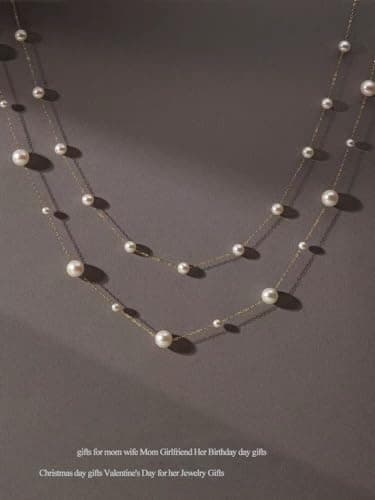 Birthday Gifts for Women Wife -Mothers Day Gifts for Mom-Valentines Day Gifts for Her-Wedding Gifts Anniversary Jewelry-Pearl Necklace Luxury Jewelry Gift