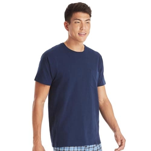 Hanes Pocket T-Shirt Pack, 6-Pack, Cool & Breathable Cotton Tees, Stay-Tucked Undershirts for Men