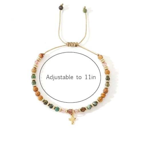 Christian Gifts for Women, Cross Bracelet, Christian Gifts, Inspirational Gifts for Women, Natural Stone Bracelets, Religious Gifts for Woman