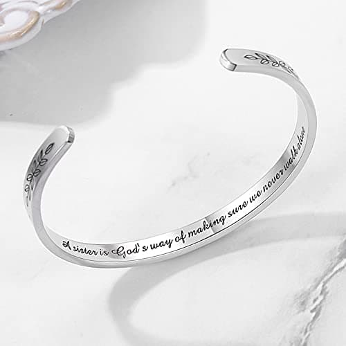 TONY & SANDY Cuff Bracelets for Women Teen Girls Best Friend Sister Mom Daughter Granddaughter Cousin Personalized Birthday Mother's Day Christmas Easter Gifts for Teens Girls Women Jewelry