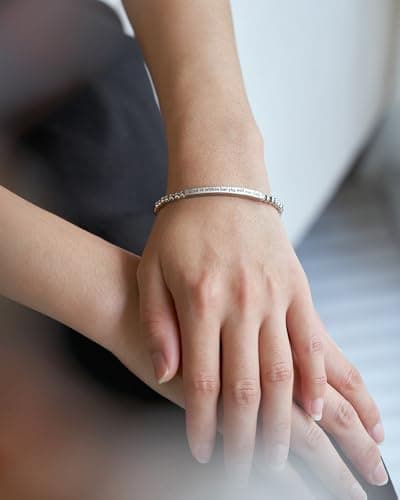 JOGDIAM Religious Gift for Her God is Within Her She Will Not Fall Bible Verse Bracelet Gift for Her