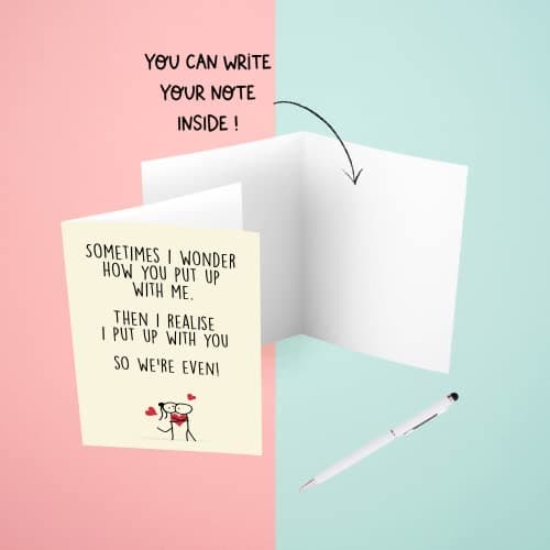 Cheerin Funny Greeting Card with Envelope - Anniversary Card - Romantic Birthday Card - Hilarious Gifts for Him Her Girlfriend Boyfriend Wife Husband