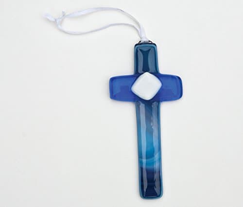Sentimental Gift for Grandpa from Granddaughter/Grandson for Father's Day/Christmas/Birthday-Handmade in USA Glass Cross-Religious Gift for Grandpa -Gift for Grandfather
