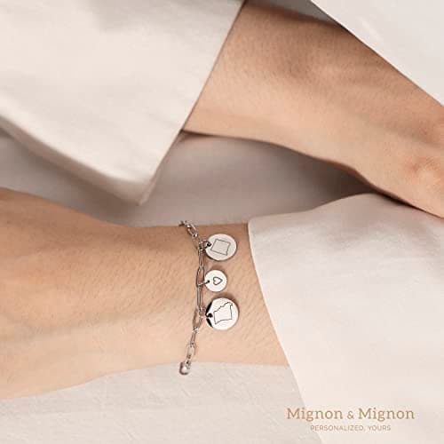 Long Distance Friendship Bracelet with State Engraved Charm, Custom Handmade Mom Jewelry for Best Friend, Birthday Gifts for Her – P-CBR-LDS