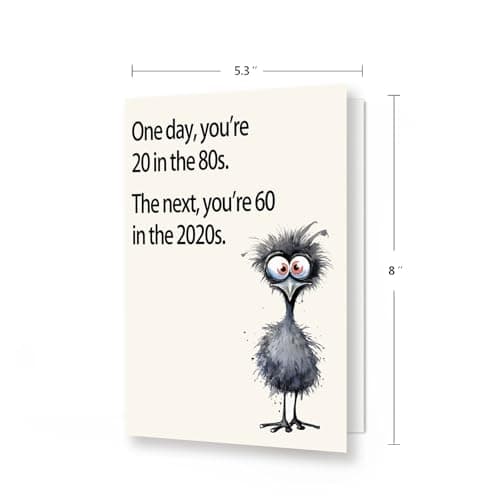 Funny 60th Birthday Card for Women Men, Unique 60th Birthday Gift for Mom, Dad, Friends – Hilarious 60th Birthday Decorations for Him or Her, Cool Card Gift for 60 Year Old Woman or Man