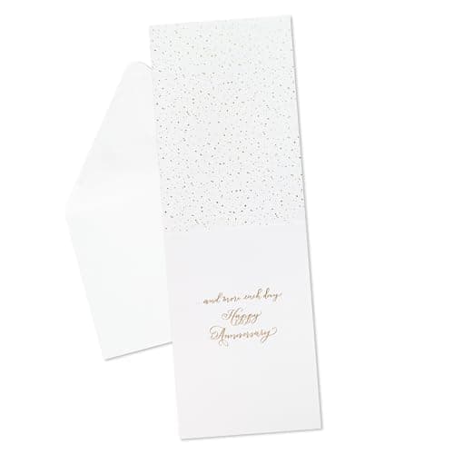 Hallmark Signature Anniversary Card (Gold and Woodgrain, Love You More) for Husband, Wife, Partner, Spouse