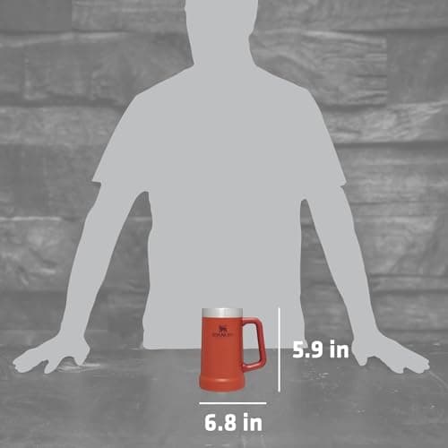 Stanley Stay-Chill Beer Stein 24 oz | Heavy Duty Big Grip Handle | Beer Tumbler Drink Cup, Holds 2 Cans | Insulated Stainless Steel Party Mug | BPA-Free