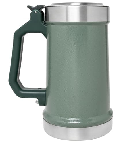 STANLEY Classic Bottle Opener Beer Stein 24 oz | Flip Up Lid and Heavy Duty Handle with Built In Bottle Opener | Insulated Stainless Steel Beer Mug | BPA-Free
