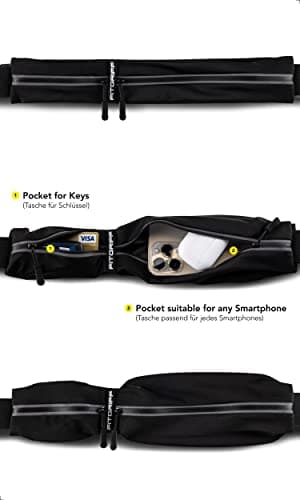 Fitgriff® Running Belt for Men & Women - Secure Jogging Pouch for Phone, Keys & Essentials - For All Cell Phones