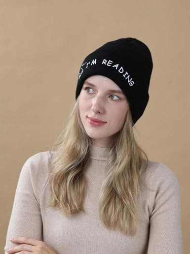 Book Lovers Gifts Hat Beanie for Women Men Reading Embroidered for Readers Bookish Book Club Librarians Bookworms Stuffers