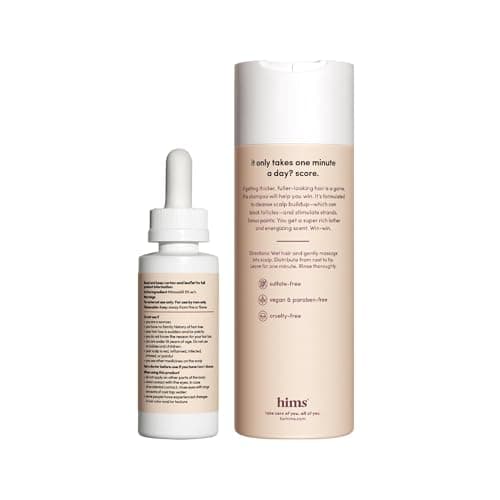 hims Thick Fix Hair Thickening Shampoo & 5% Minoxidil Treatment Serum Set - Hair Loss Treatment for Men - Moisturizing, Color Safe Shampoo & Serum - 2 Count