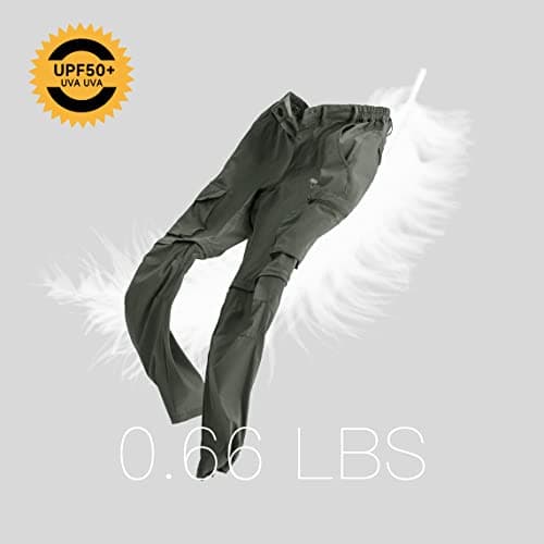 Gash Hao Mens Hiking Convertible Pants Outdoor Waterproof Quick Dry Zip Off Lightweight Fishing Pants