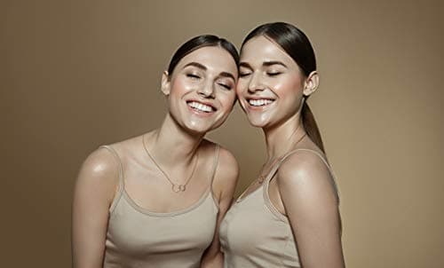 Suavell Sister Necklace - Sterling Silver Interlocking Double Circle Necklace - Birthday Gift for Sister - Maid of Honor Gift