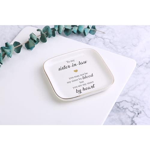 Scwhousi Ring Dish Jewelry Tray for Friend Mom Sister Maid of Honor,Birthday Mother's Day Christmas Gifts