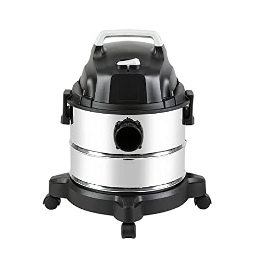 Amazon Basics Wet Dry Vacuum Cleaner, 4 gallon Shop, 3 HP Stainless Steel, Grey/Black