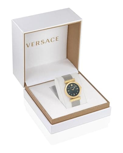 Versace Versace Regalia Collection Luxury Womens Watch Timepieces with a Two Tone Bracelet and Case featuring a Green Dial