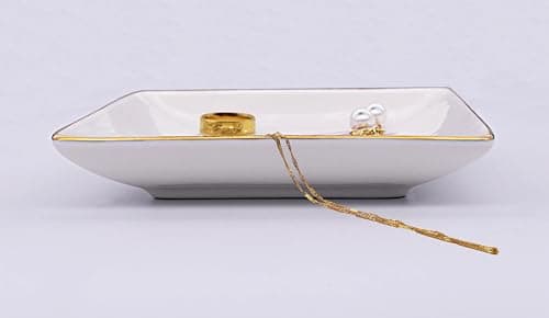 NZY Thank You Present for Women Best Friends-Appreciation,Birthday,Christmas Gifts for Women Best Friends-Ceramic Jewelry Tray Trinket Holder Ring Dish-Thank You Gifts for Being a Part of My Journey