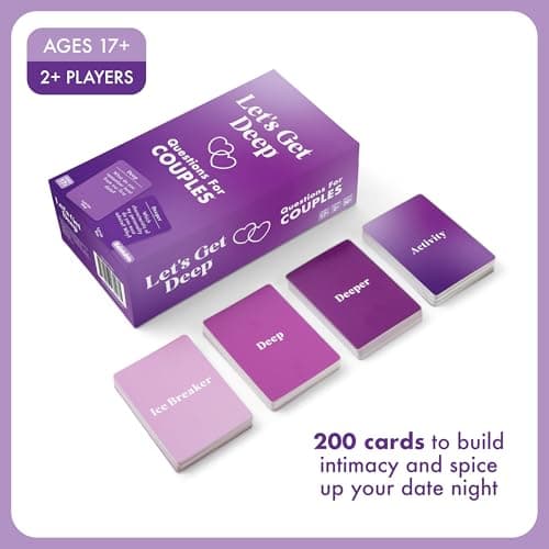 Let's Get Deep by Relatable, A Question Card Game for Couples, Great for Date Night Ideas, Holiday Couples Gifts, and Long Distance Relationship Gifts, Includes 200 Cards to Build Up Intimacy