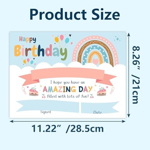 Lesnala 50 PCS Boho Birthday Printable Certificates for Kids Classroom Present for Children Teachers Students Parents for End of Semester Back to School Home Study Award Supplies Rainbow