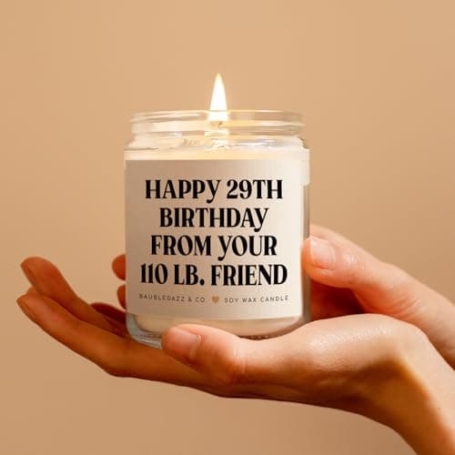 BaubleDazz Funny Best Friend Birthday Gifts for Women- Handmade Lavender Soy Wax Candle- Happy 30th, 40th, 50th, 60th,70th Birthday Gifts for Women, Friend, Her, Bestie (7oz)