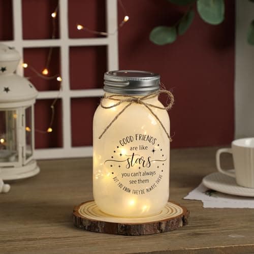 Maracco Christmas Best Friends Gifts for Women, Mason Jar Night Lights for Friend, BFF, Coworker, Friendship Gifts Friends Birthday Gifts for Women